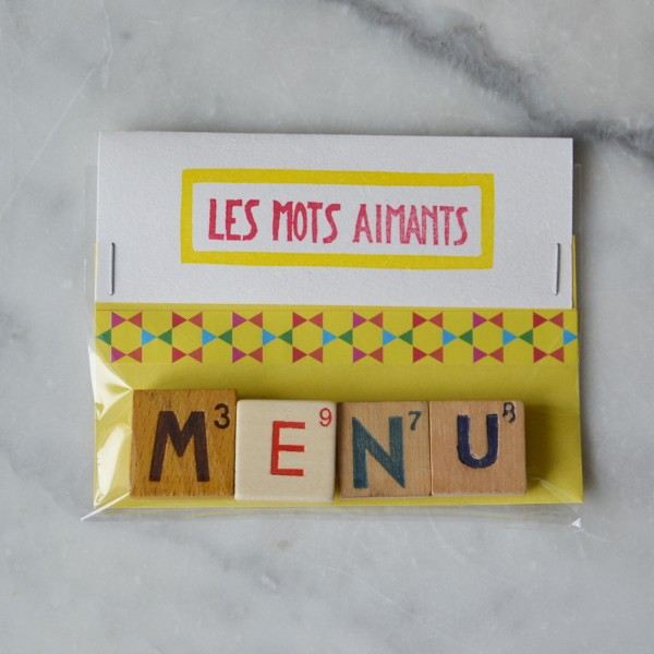 Les mots aimants « MENU »
