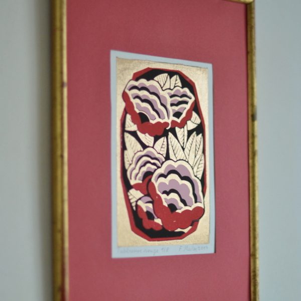 Linogravure « Tubéreuse rouge »