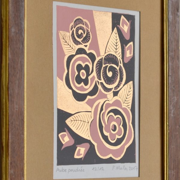 Linogravure « Aube poudrée »