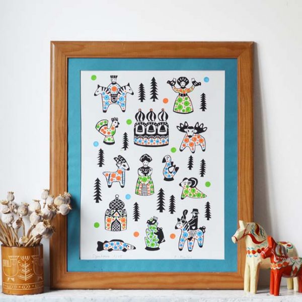 Linogravure figurines Dymkovo