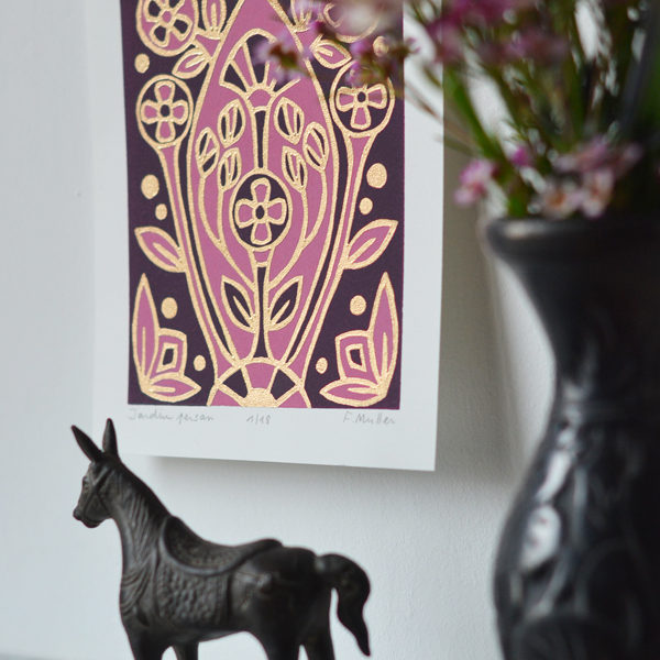 Linogravure « Jardin persan »