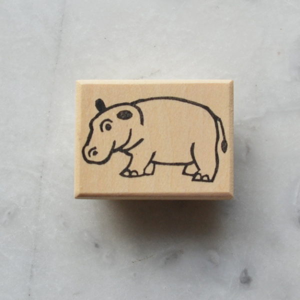 Tampon hippopotame : « Les animaux de la savane »