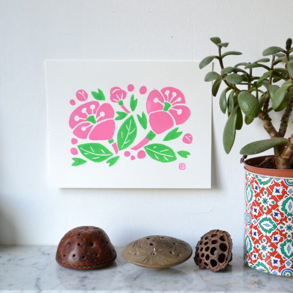 Linogravure « Rosette »