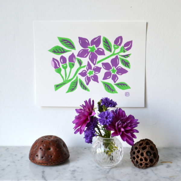 Linogravure « Cerise »