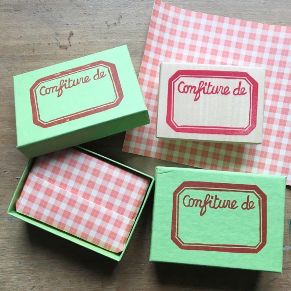 Tampon gravé à la main « Confiture de »