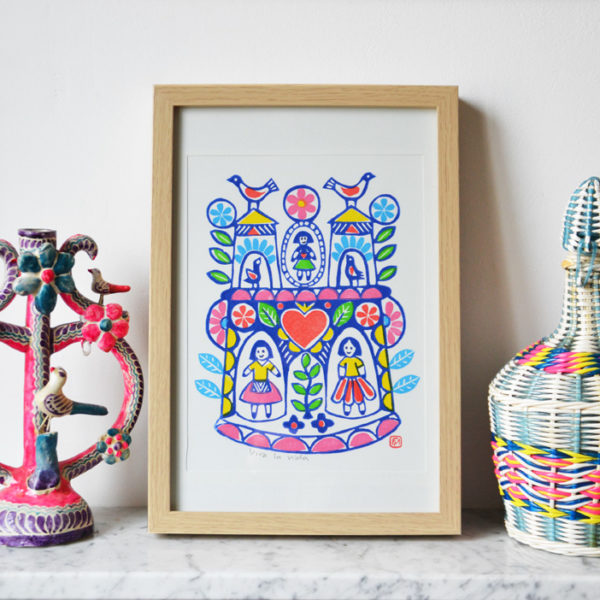 Linogravure « Viva la vida »