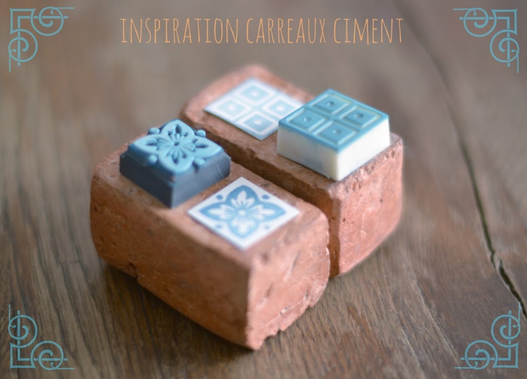 Motifs gravés façon « carreaux ciment »