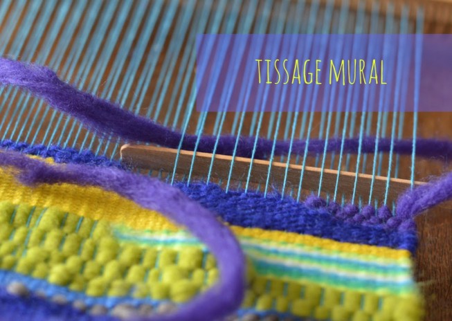 Tissage mural en forme de paysage