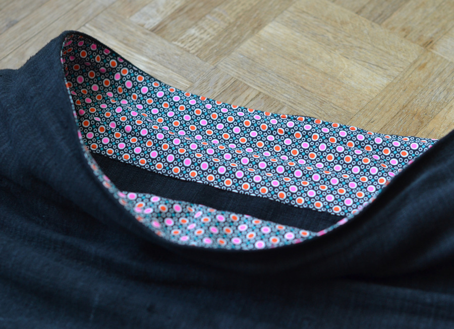 jupe f chanvre noir tissu petit pan la fabutineuse