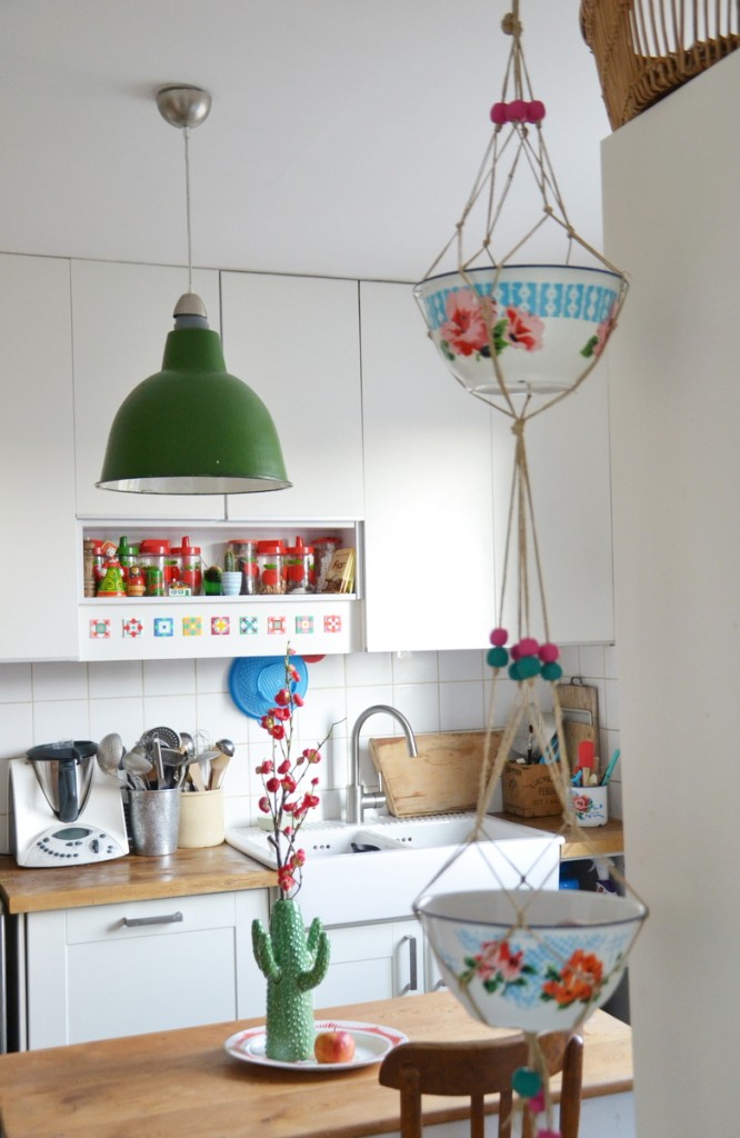 suspension metal emaille vintage la fabutineuse