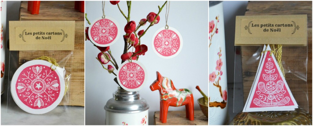 petits cartons de Noël la fabutineuse
