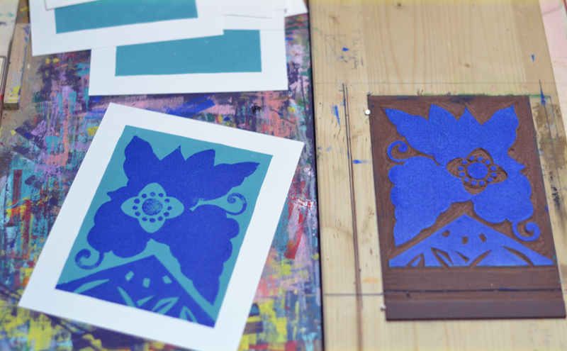 Linogravure Art déco 3 : Bouquet d’Orient