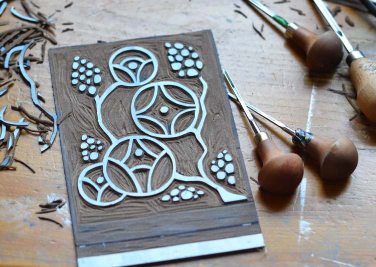 Linogravure art déco 5 : Brume d’été