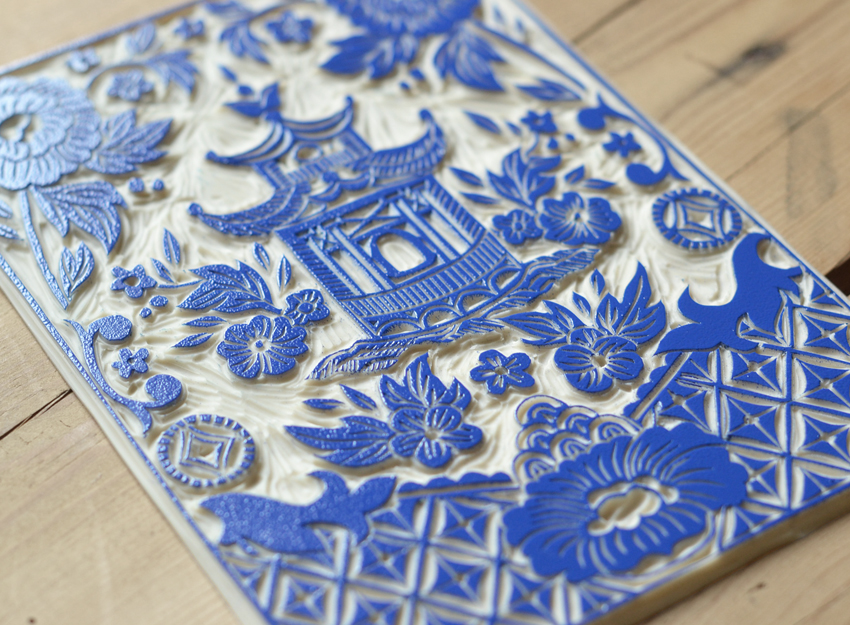 Gravure inspirée des porcelaines de Chine