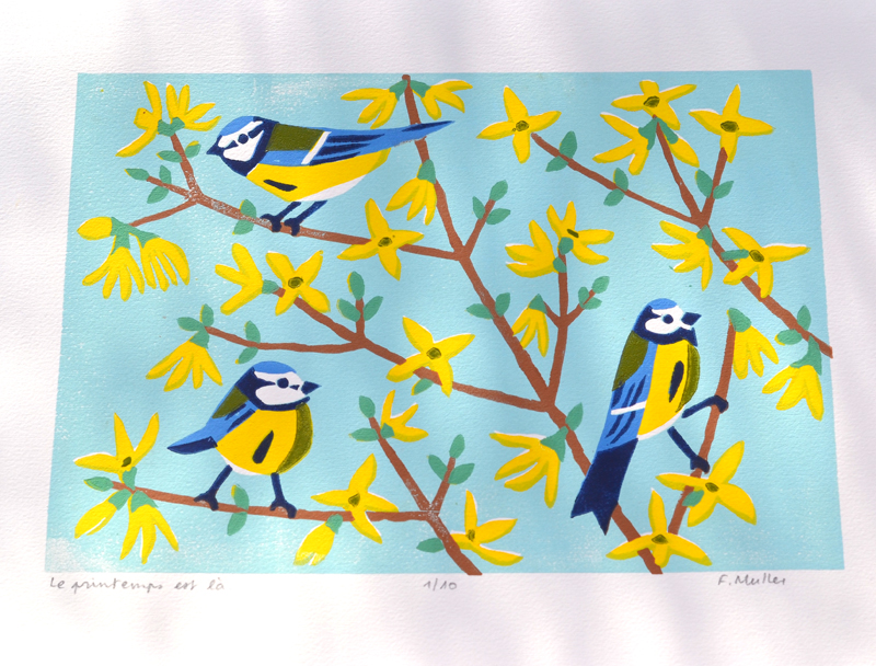 Gravure en réduction : Le printemps est là